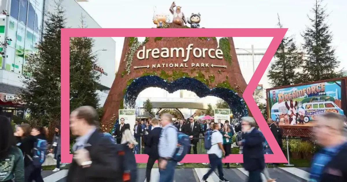 Dreamforce campus entrance for the 2024 Dreamforce guide