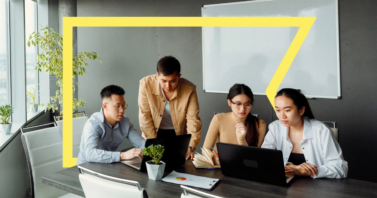 Team working at a desk
