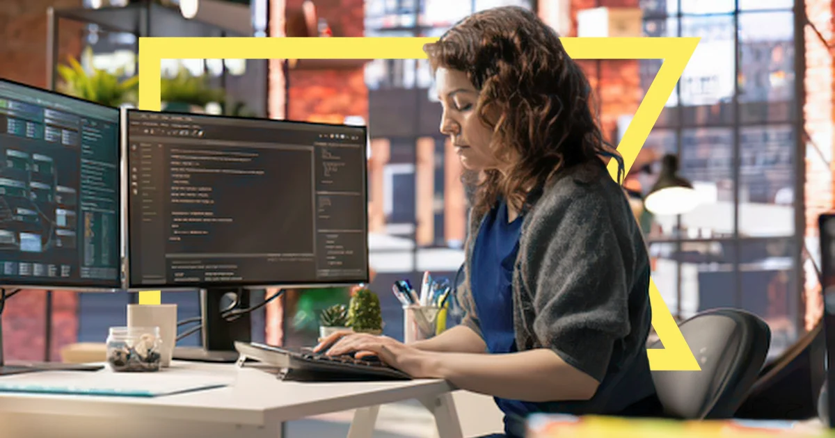 Woman automating back office processes using Agentforce Operations